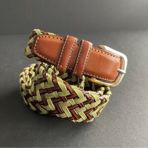 Genuine Leather Braided Belt Sz L
